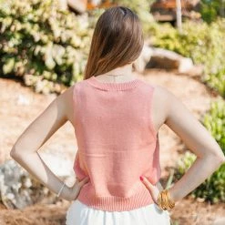Purple Door Boutique Teak Rose Sweater Tank Top New Arrivals
