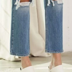 Kan Can Jeans Kan Can Distressed Straight Fit Jeans