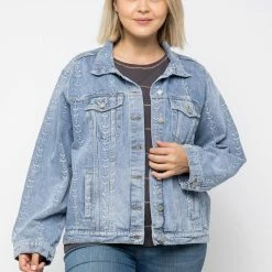 Purple Door Boutique Vintage Embroidered Blue Denim Jacket Ladies'