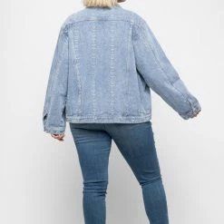 Purple Door Boutique Vintage Embroidered Blue Denim Jacket Ladies'