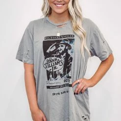 Purple Door Boutique New Arrivals Hank Williams Jr Cement Grey Tee
