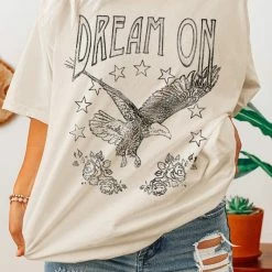 Purple Door Boutique Vintage White Dream On Tee