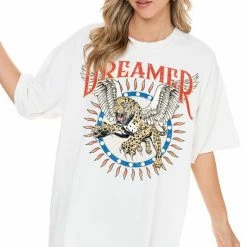 Purple Door Boutique Dreamer Leopard Printed Graphic Tee