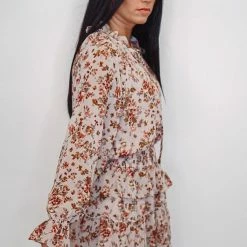 Purple Door Boutique Floral Print Dress In Natural Ladies'