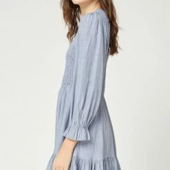 Purple Door Boutique Twilight Dreams Blue Smocked Long Sleeve Dress New Arrivals
