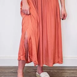 Purple Door Boutique Timeless Impression Rosewood Maxi Skirt