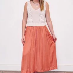 Purple Door Boutique Timeless Impression Rosewood Maxi Skirt