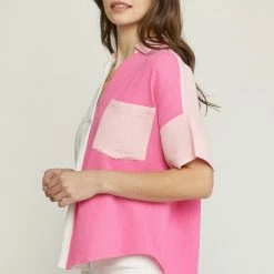 The Purple Door Boutique True Wish Fuchsia Colorblock Top New Arrivals