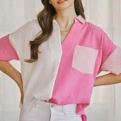 The Purple Door Boutique True Wish Fuchsia Colorblock Top New Arrivals