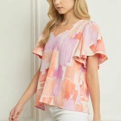 Purple Door Boutique Pretty In Pink Printed Top New Arrivals