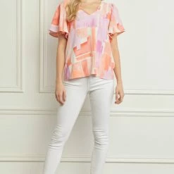 Purple Door Boutique Pretty In Pink Printed Top New Arrivals