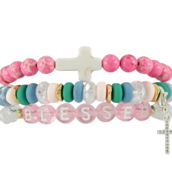 Erimish Blessed Cross Pink Bracelet
