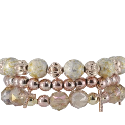 Jewelry Erimish Cross Bracelet Stack Rose Gold