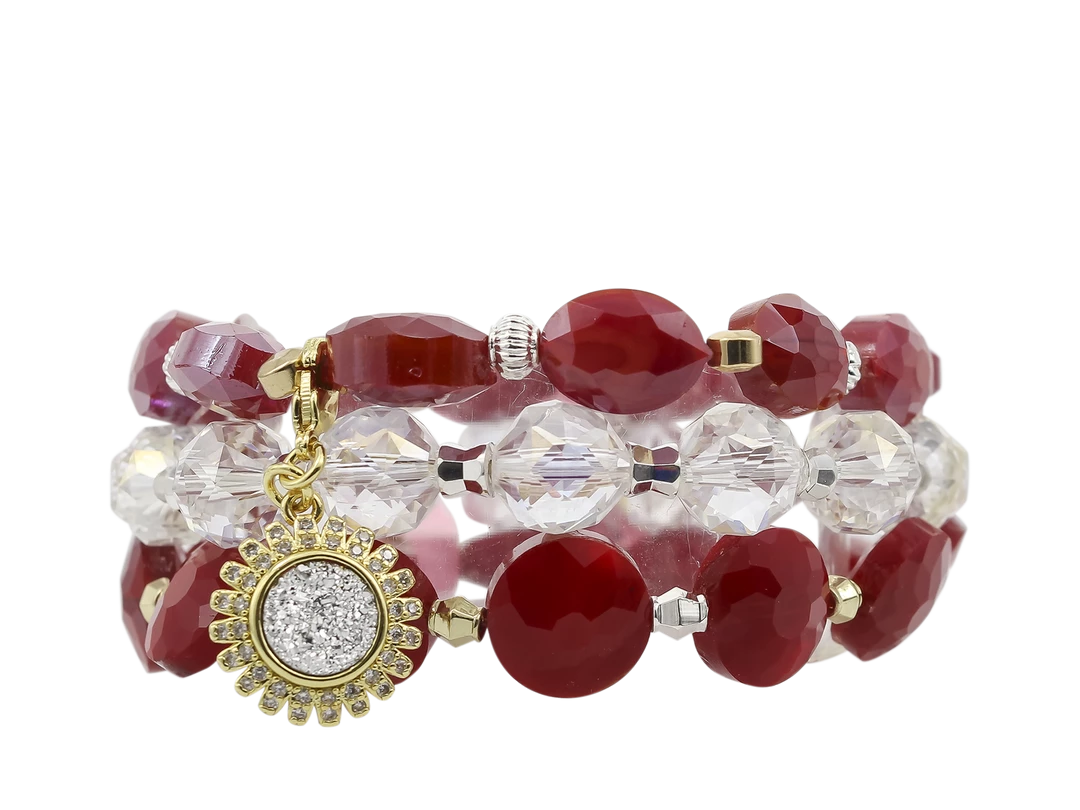 Erimish Kringle Red Bracelet Stack Jewelry 1 Erimish Kringle Red Bracelet Stack Jewelry