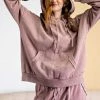 Purple Door Boutique Faded Plum Mineral Washed Hoodie New Arrivals