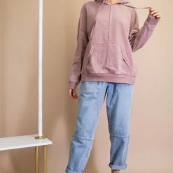 Purple Door Boutique Faded Plum Mineral Washed Hoodie New Arrivals