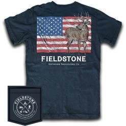 Fieldstone Outdoors Flag Deer T Shirt T-Shirts