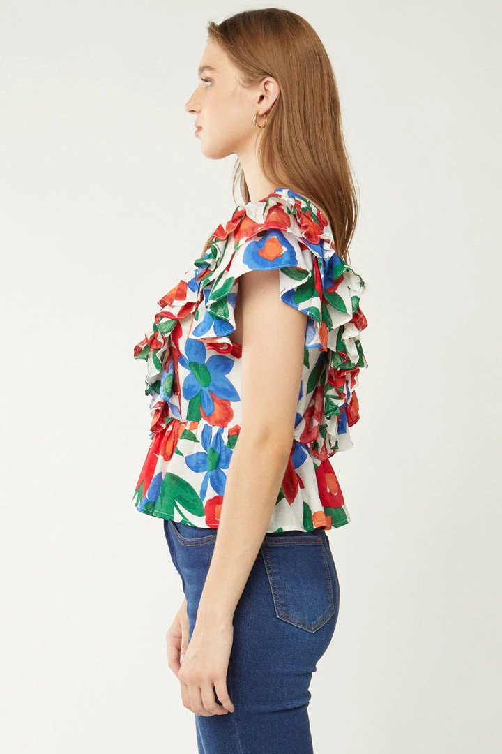 Purple Door Boutique Ladies' Summer Days Floral Peplum Top 3 Purple Door Boutique Ladies' Summer Days Floral Peplum Top