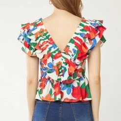 Purple Door Boutique Ladies' Summer Days Floral Peplum Top 7 Purple Door Boutique Ladies' Summer Days Floral Peplum Top