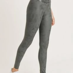 Mono B Athleisure New Arrivals Mono B Gun Metal Metallic Foil Leggings