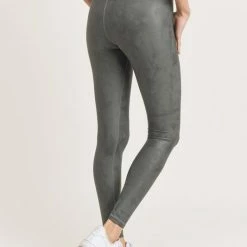 Mono B Athleisure New Arrivals Mono B Gun Metal Metallic Foil Leggings