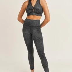 Mono B Athleisure New Arrivals Mono B Black Flake Foil Sports Bra