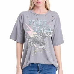 The Purple Door Boutique Vintage Free Bird Grey Graphic Tee