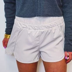 Purple Door Boutique Ladies' Active Babe Light Beige Shorts
