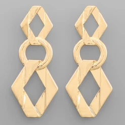 Purple Door Boutique Jewelry Rhombus Chain Drop Earrings