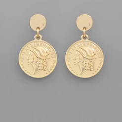 Purple Door Boutique Jewelry The It Coin Gold Earrings