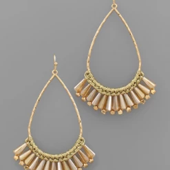 Purple Door Boutique Crystal Teardrop Gold Earrings Jewelry