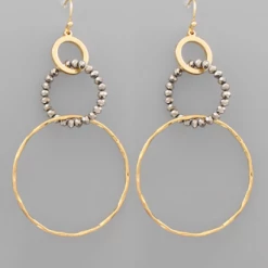 Purple Door Boutique Jewelry Triple Hematite Hoop Earrings