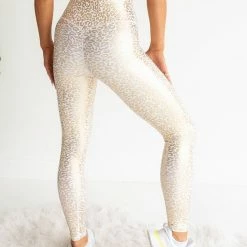 Purple Door Boutique New Arrivals Golden Cheetah Print Foil Leggings