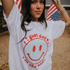 Purple Door Boutique Good Day In The USA T Shirt New Arrivals