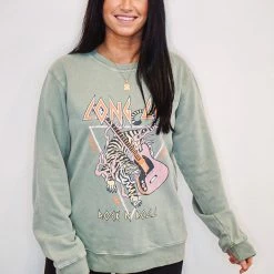 Purple Door Boutique Ladies' Olive Rock N Roll Sweatshirt