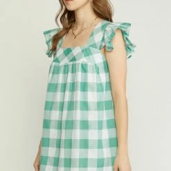 Purple Door Boutique Summer SALE Spring Sunsets Green Babydoll Dress