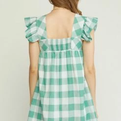 Purple Door Boutique Summer SALE Spring Sunsets Green Babydoll Dress