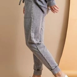 Purple Door Boutique New Arrivals Stars Ash Grey Terry Joggers