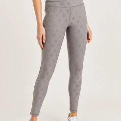 Mono B Athleisure Mono B Grey Star Jacquard Leggings New Arrivals