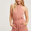 Purple Door Boutique Terracotta Halter Style Romper New Arrivals