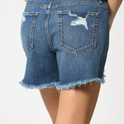 Ladies' Hidden Jeans Sofie High Rise Dark Denim Mom Shorts