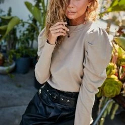 Purple Door Boutique Ladies' High Waist Paper Bag Black Leather Skirt