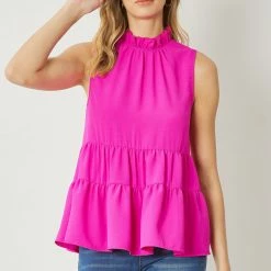 Purple Door Boutique Wishful Delight Pink Tiered Top New Arrivals