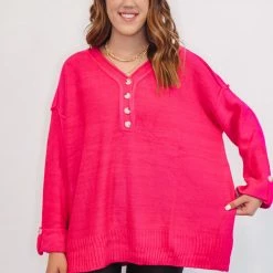 Purple Door Boutique Ladies' Totally In Love Hot Pink Sweater 7 Purple Door Boutique Ladies' Totally In Love Hot Pink Sweater