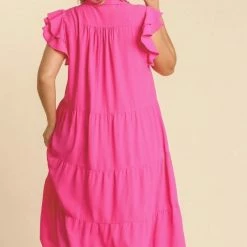 Purple Door Boutique Sweet Surprise Hot Pink Midi Dress