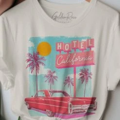 Purple Door Boutique New Arrivals Vintage White Hotel California Tee 10 Purple Door Boutique New Arrivals Vintage White Hotel California Tee