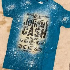 Purple Door Boutique Ladies' Johnny Cash Bleached Teal Tee
