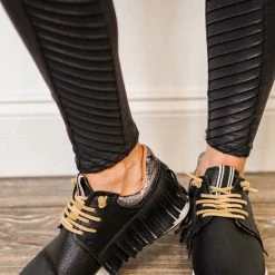 Shu Shop Shoes Pepa Fringe Black Sneaker