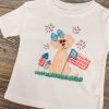 Purple Door Boutique Youth USA Puppy White Tee New Arrivals