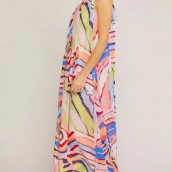 Purple Door Boutique Orange Multicolor Halter Maxi Dress New Arrivals
